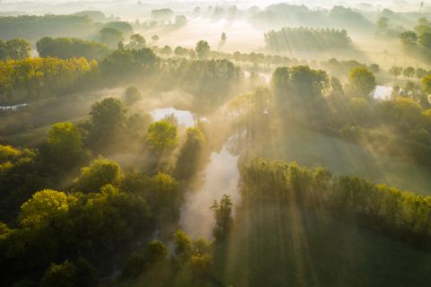 Zevergemse Scheldemeersen vanuit de lucht