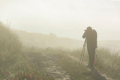 Fotograaf in de mist